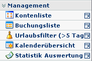 Menüleiste Management